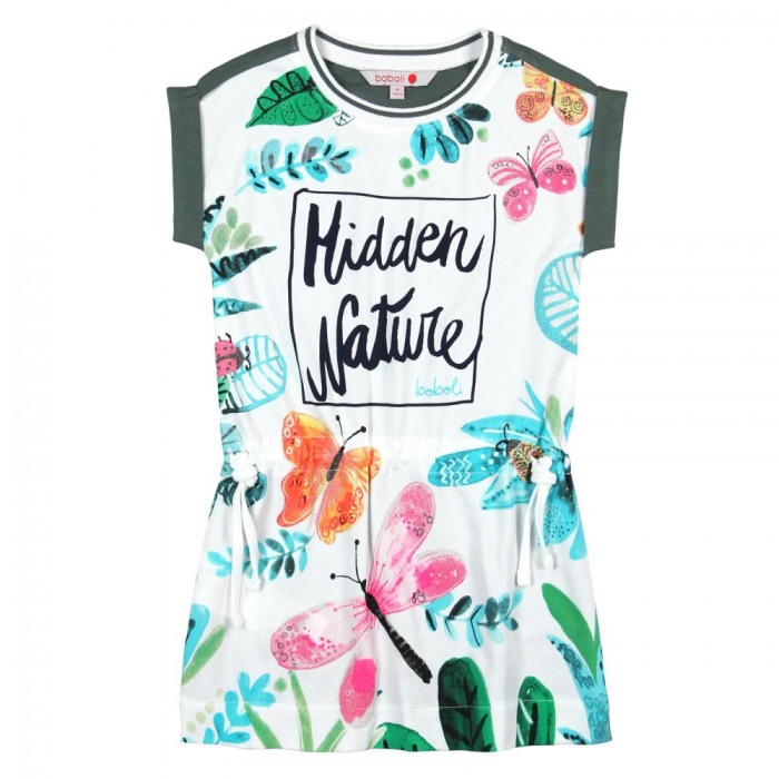 Rochie bumbac cu maneca scurta, imprimeu flori, Boboli [1]