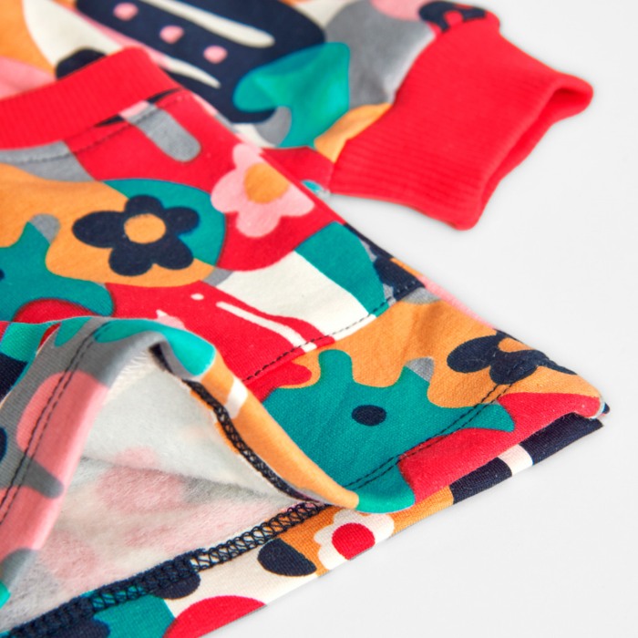 Rochie bumbac fete, imprimeu floral multicolor, vatuita, Boboli [4]