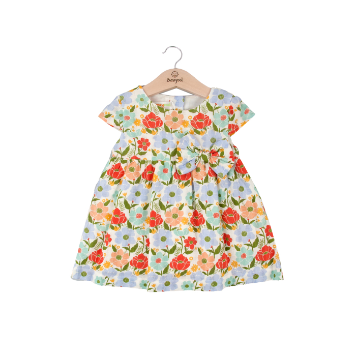 Rochie bumbac fetite, maneca scurta, imppprimeu floral, brand Babybol [2]