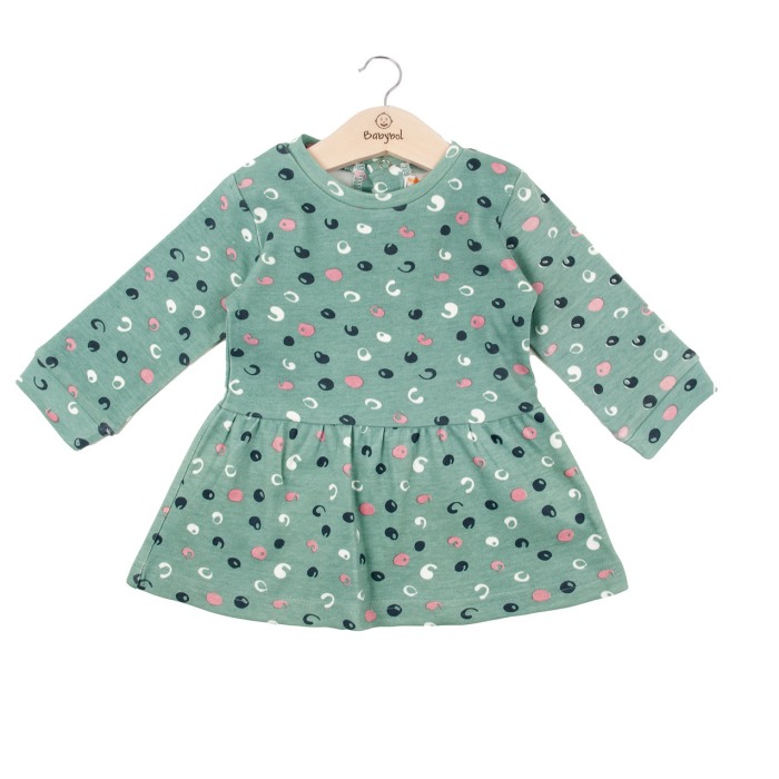 Rochie bumbac fetite, verde, Babybol [1]