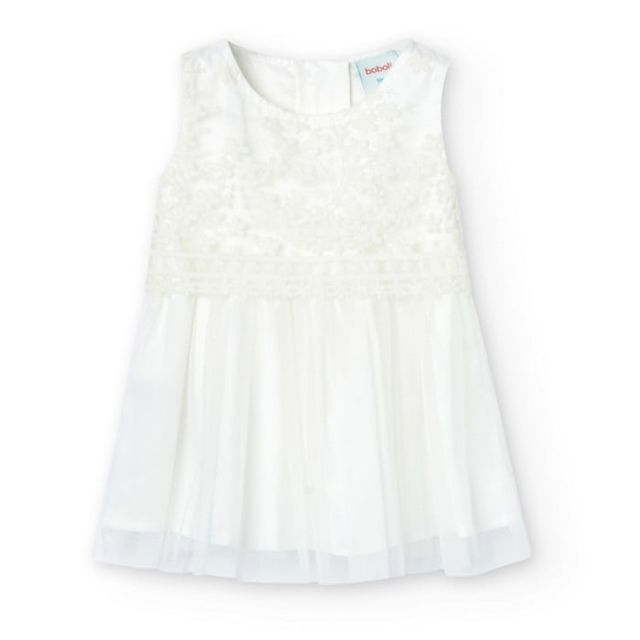 Rochie ceremonia bebe dantela cu tulle, ivoire, Boboli [1]