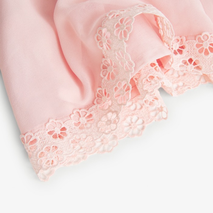 Rochie chifon roz fete, broderie, Boboli [4]