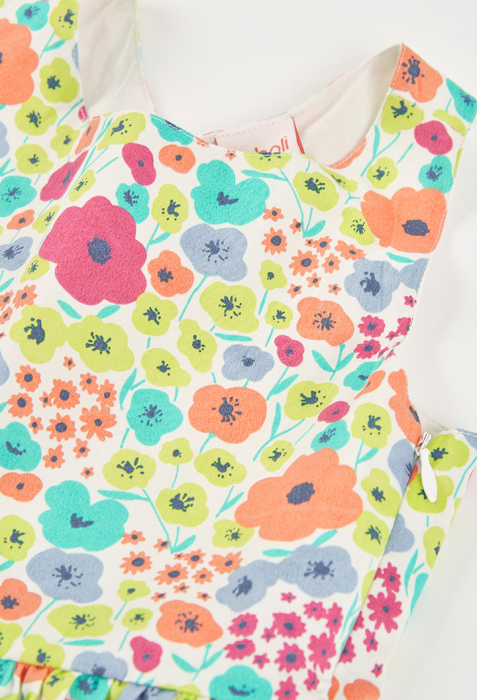 Rochie cu bretele fete 2-10 ani, bumbac satin, imprimeu floral, multicolor, brand BOBOLI [5]