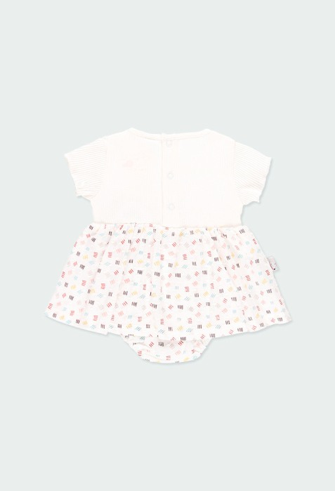 Rochie cu chilot bebe 0-12 luni , bumbac organic, broderie aplicata, Boboli [2]