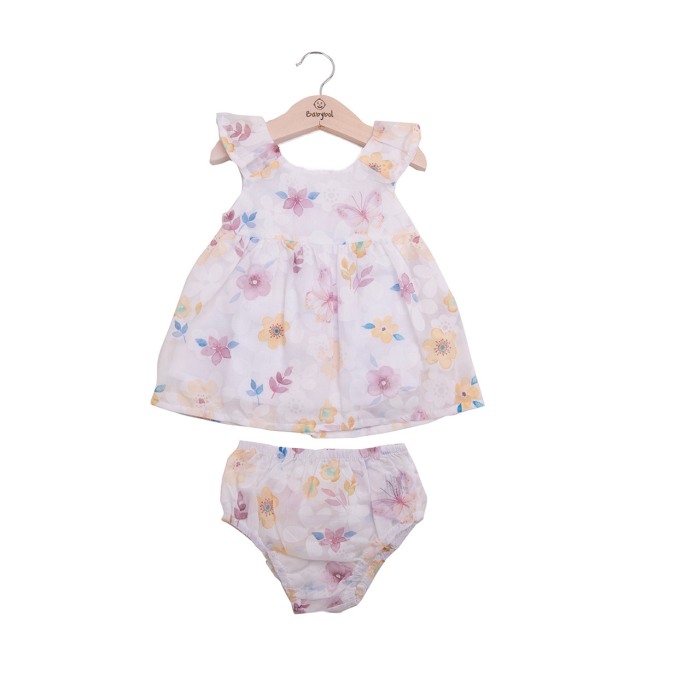 Rochie cu chilotel bebe fetita , imprimeu floral, Babybol [1]