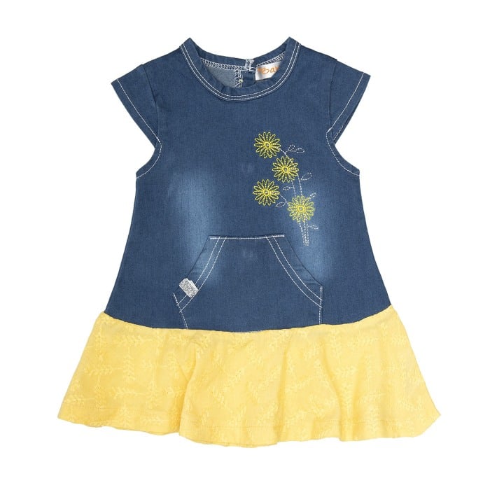 Rochie denim cu fusta galbena, Babybol Barcelona [1]