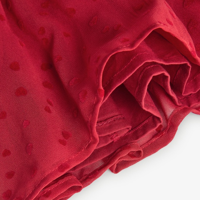 Rochie eleganta fete 1-8 ani, chifon, better cotton, imprimeu cu inimioare, rosie, Boboli [5]