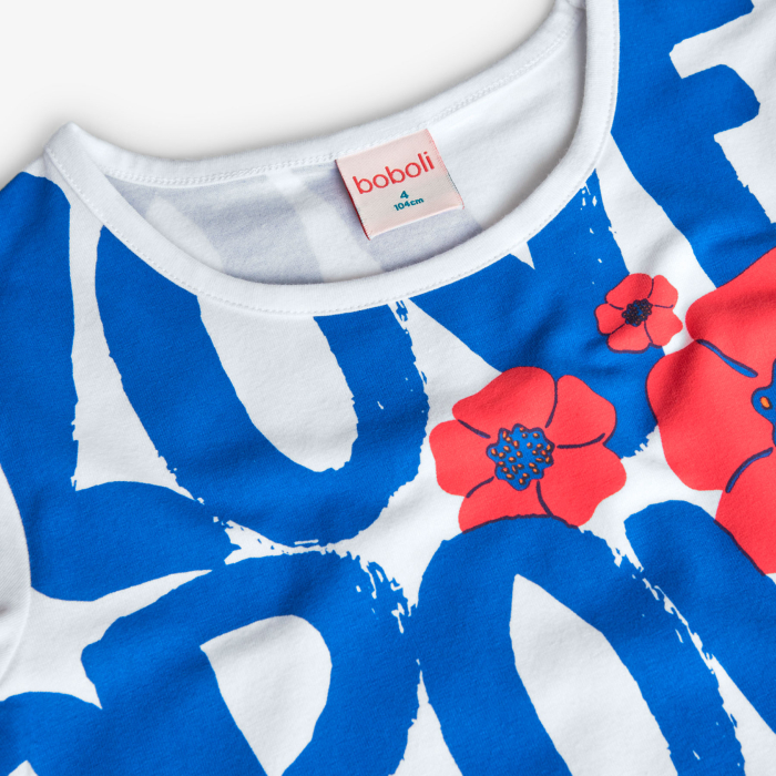 Rochie fete 1-10 ani , bumbac better cotton, maneca scurta, imprimeu floral, brand Boboli [5]