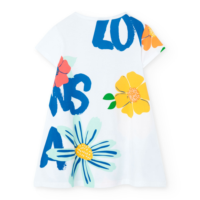 Rochie fete 1-10 ani , bumbac better cotton, maneca scurta, imprimeu floral, brand Boboli [4]
