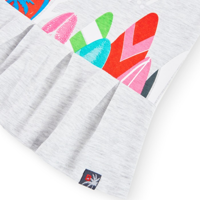 Rochie fete 1-8 ani, maneca scurta, bumbac fin, gri, brand Boboli [4]