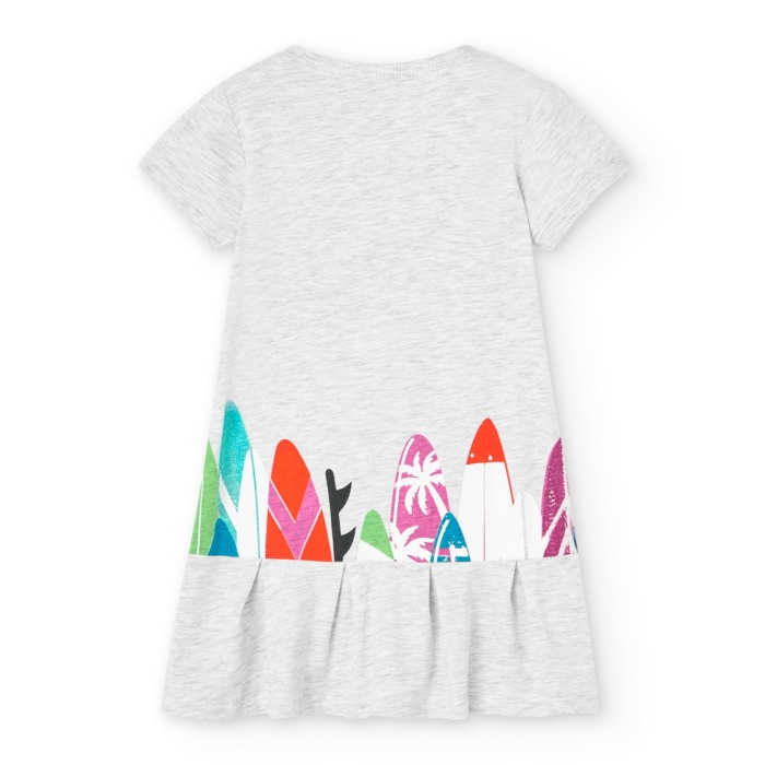 Rochie fete 1-8 ani, maneca scurta, bumbac fin, gri, brand Boboli [2]