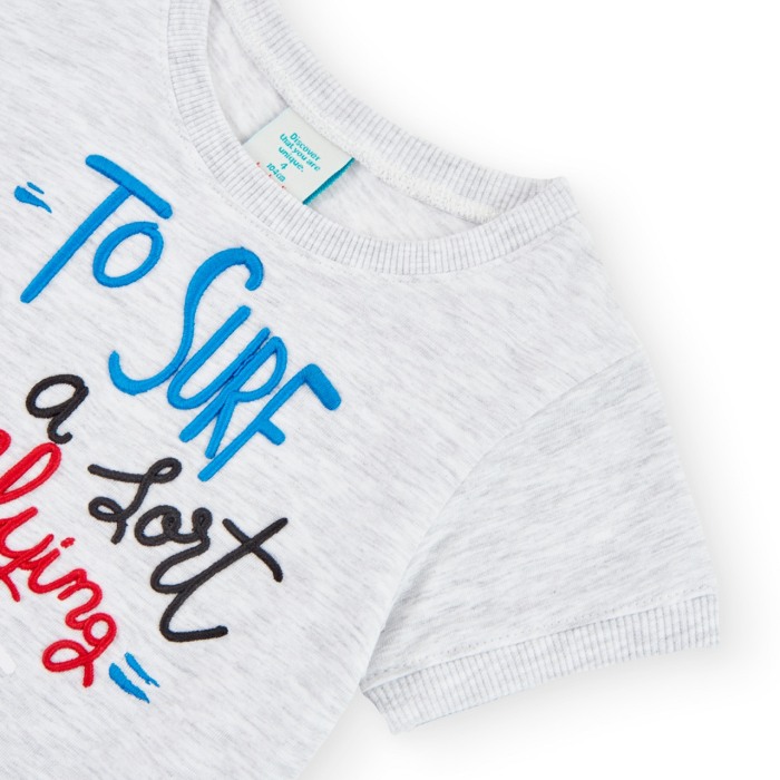 Rochie fete 1-8 ani, maneca scurta, bumbac fin, gri, brand Boboli [3]