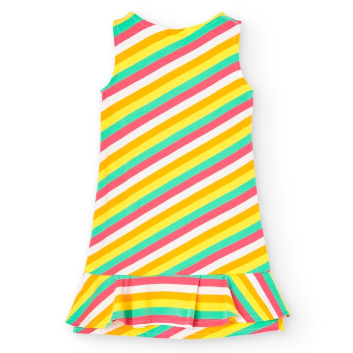 Rochie fete 4-16 ani, bumbac better cotton, dungi multicolore, brand Boboli [2]