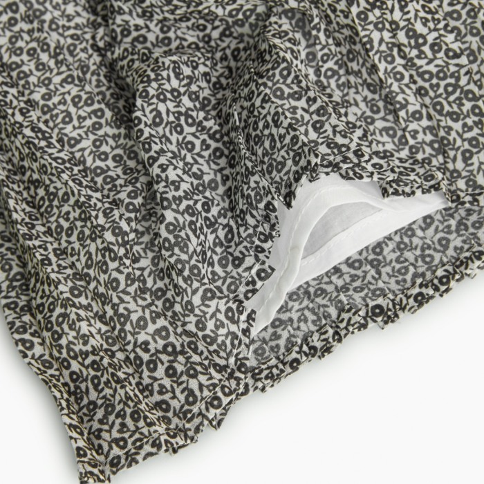 Rochie fete 4-16 ani, chifon, plisata, imprimeu flori negre, brand Boboli [5]