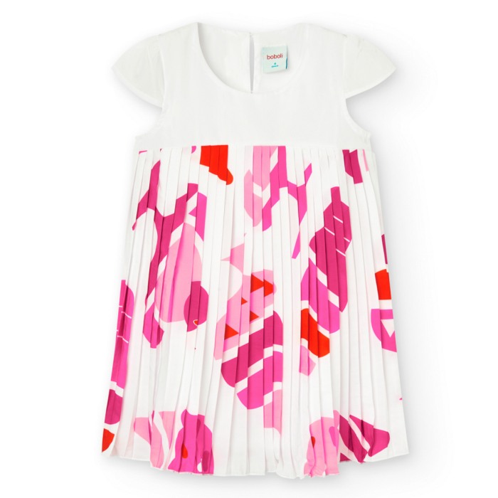 Rochie fete 4-16 ani, plisee, saten, multicolor, Boboli [1]