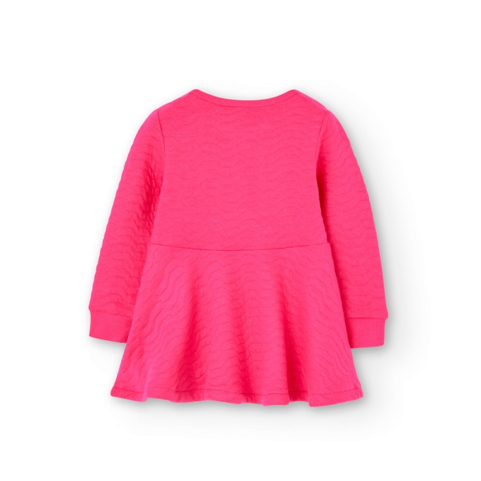 Rochie fete bumbac, broderie florala, roz fucsia, Boboli [3]