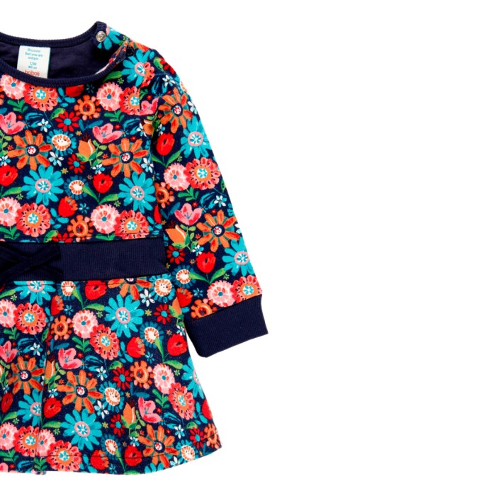 Rochie fete bumbac, fusta clos, imprimeu floral, Boboli [3]