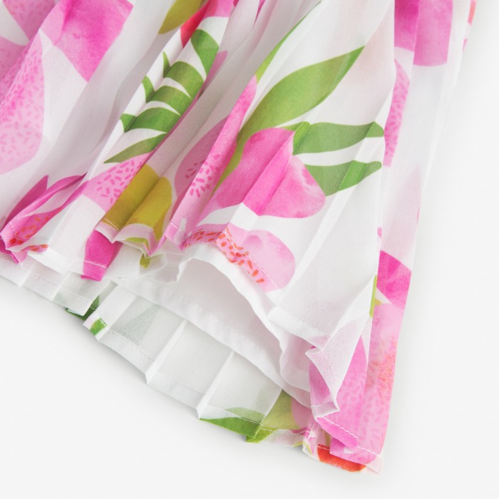 Rochie fete chifon plisee cu imprimeu floral, BOBOLI [5]