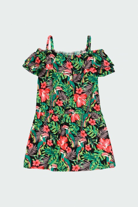 Rochie fete cu bretele, imprimeu papagali, Boboli [2]