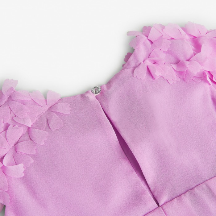 Rochie fete eleganta, combinatie de culori lila/verde, BOBOLI [5]