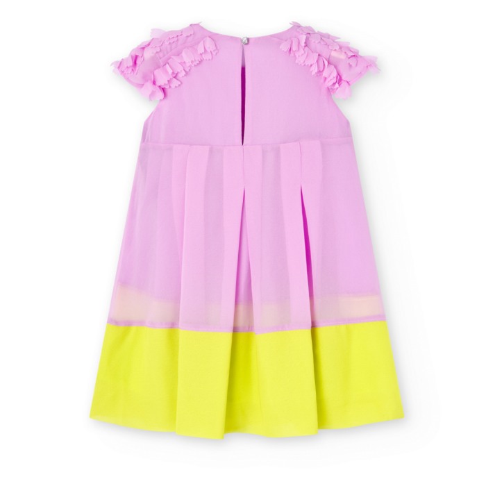 Rochie fete eleganta, combinatie de culori lila/verde, BOBOLI [3]