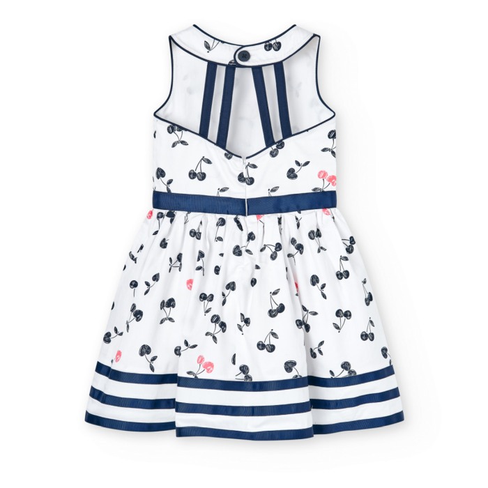 Rochie fete satin, bumbac better cotton, imprimeu cirese, Boboli [3]