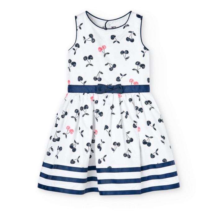 Rochie fete satin, bumbac better cotton, imprimeu cirese, Boboli [2]