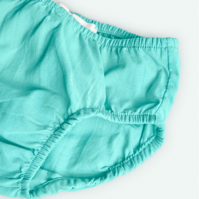 Rochie fete vara bumbac, flori aplicate, turcoaz, brand Boboli [7]