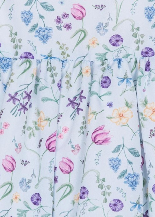 Rochie fete voal cu imprimeu floral, turcoaz, Losan [3]