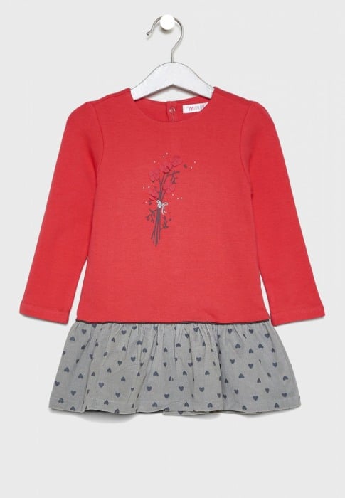 Rochie fetita jersey cu dres, fucsia, Babybol [1]