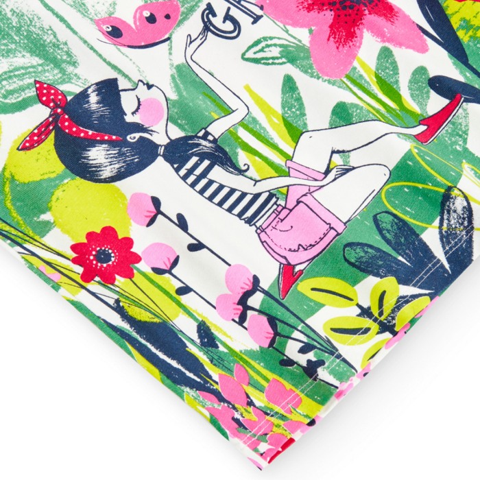 Rochie fetita maneca scurta, imprimeu floral, Boboli [4]