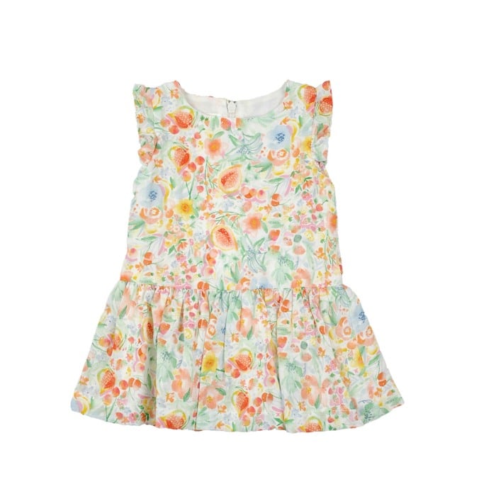 Rochie fetite bumbac OEKO TEX, imprimeu fructe, multicolor, Babybol [1]