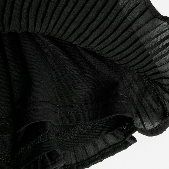 Rochie fetite tricotata, fusta plisata neagra, roz, brand Boboli [5]