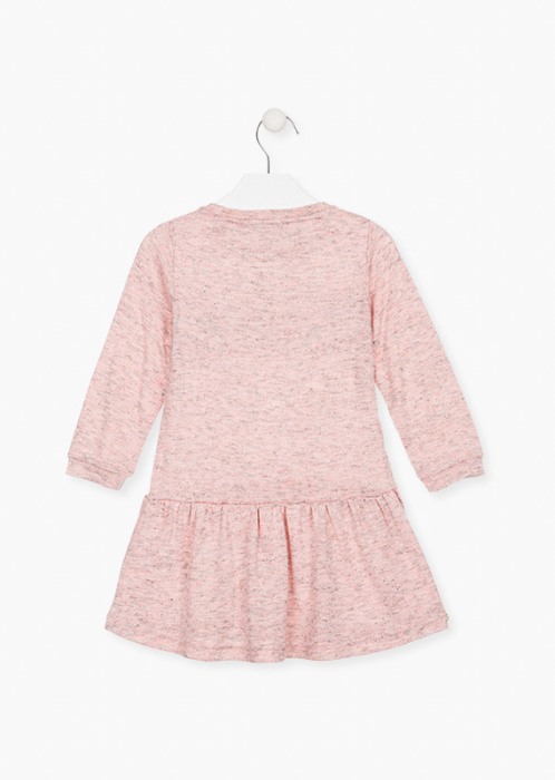 Rochie maneca lunga broderie fata, roz [2]