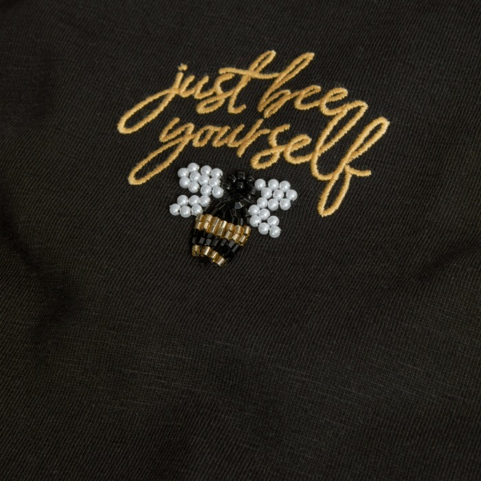 Rochie maneca lunga fete, bumbac better cotton, gluga, neagra, Boboli [5]