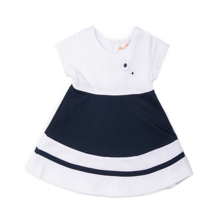 Rochie maneca scurta, alb/navy, Babybol [1]