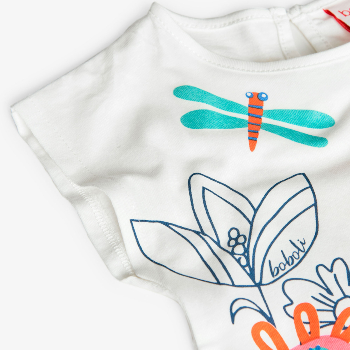 Rochie maneca scurta fete 1-8 ani, imprimeu floral cu paiete aurii, brand Boboli [3]