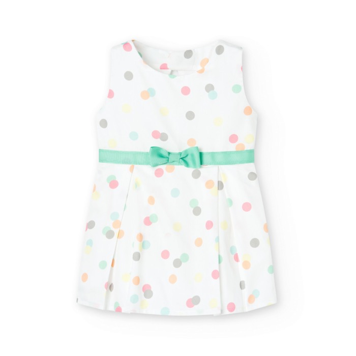 Rochie satin cu buline multicolore, fundita [2]