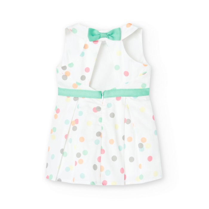 Rochie satin cu buline multicolore, fundita [3]