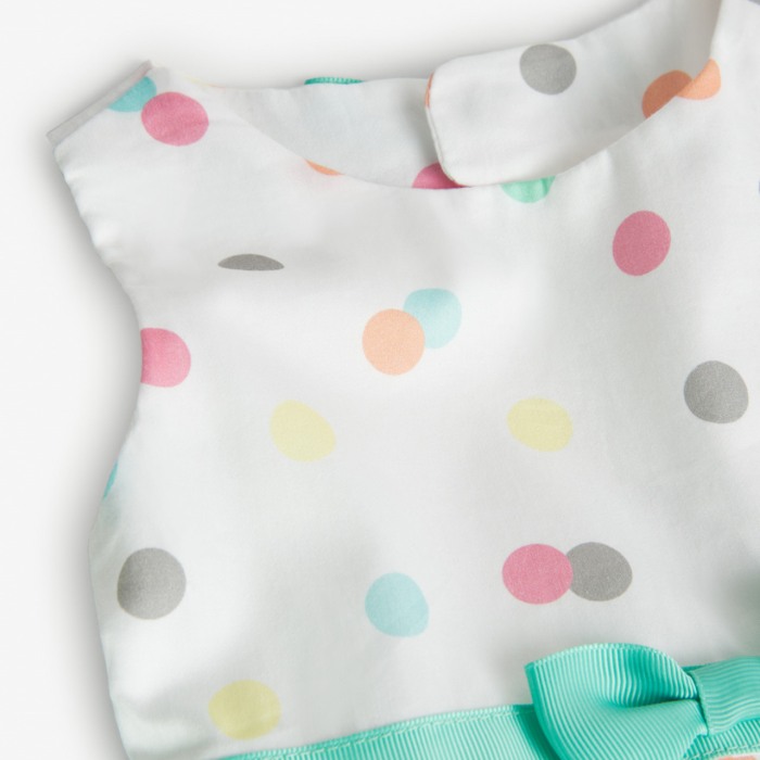 Rochie satin cu buline multicolore, fundita [4]