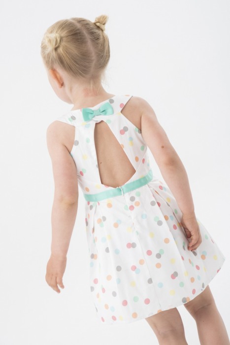 Rochie satin cu buline multicolore, fundita [6]