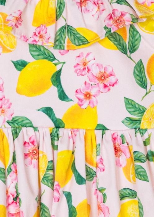 Rochie satin cu imprimeu florral si lamai , 2-8 ani [3]