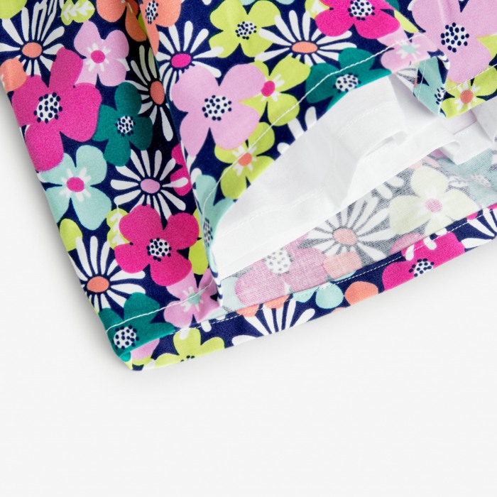 Rochie satin fete, imprimeu floral, turcoaz, Boboli [6]