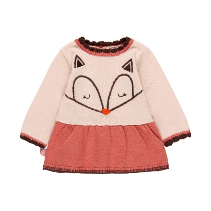 Rochie tricot bebe fetita, bicolor, model vulpe, Boboli [1]