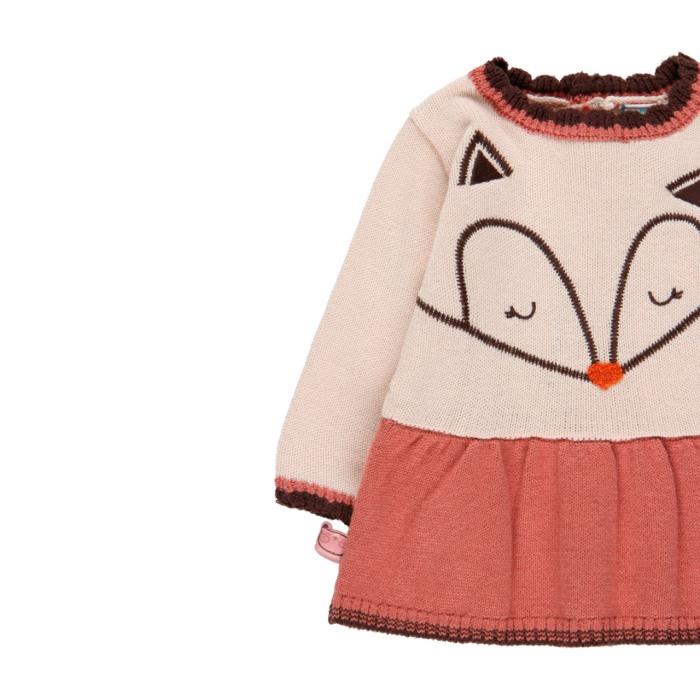 Rochie tricot bebe fetita, bicolor, model vulpe, Boboli [3]