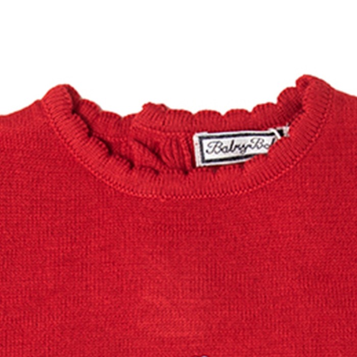 Rochie tricot fete, maneca lunga, paiete, rosie, Babybol [2]