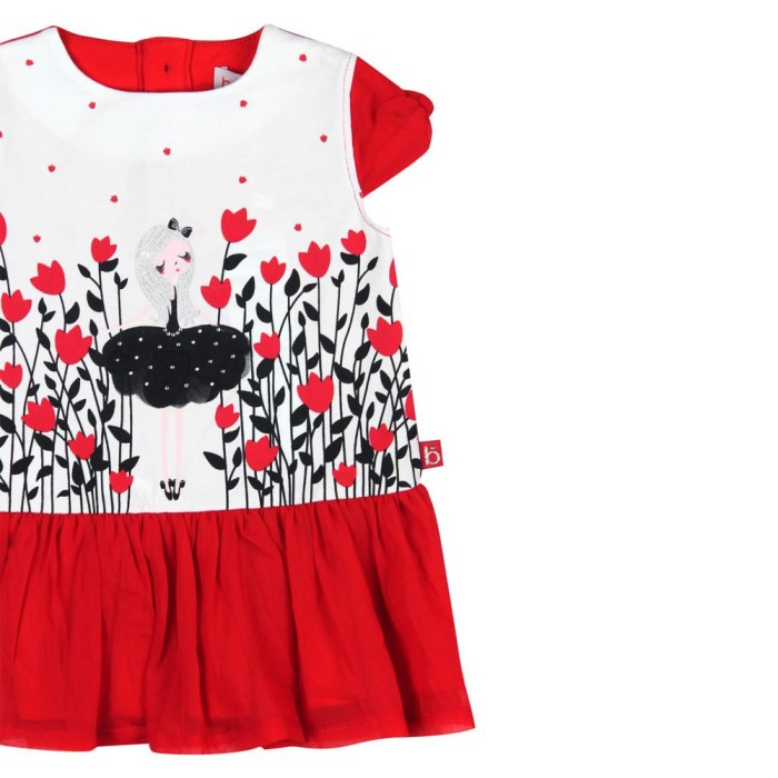 Rochie tulle rosu cu imprimeu lalale, Boboli [3]