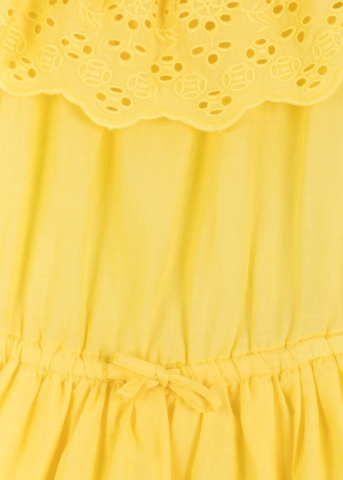 Rochita cu bretele, broderie sparta, galbena [3]