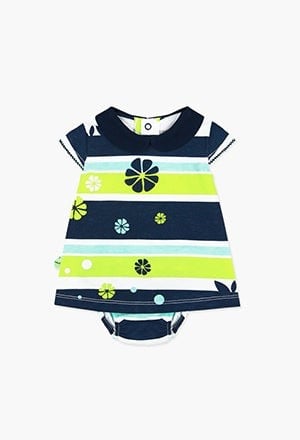 Rochita cu chilot bebe , dungi si imprimeu flori, Boboli [1]