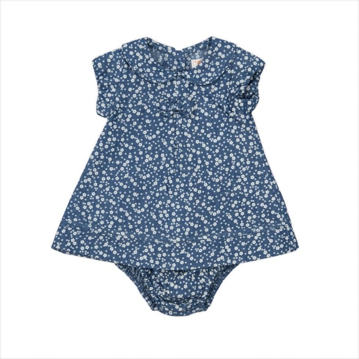 Rochita denim cu chilot, print flori, Babybol [1]